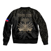 (Custom Personalised) Haiti Bomber Jacket Polynesian Neg Maron Black Style LT6 - Polynesian Pride