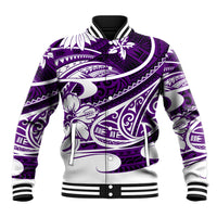 Polynesian Tribal Baseball Jacket Purple LT6 Unisex Purple - Polynesian Pride