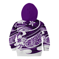 Polynesian Tribal Kid Hoodie Purple LT6 Zip Hoodie Purple - Polynesian Pride