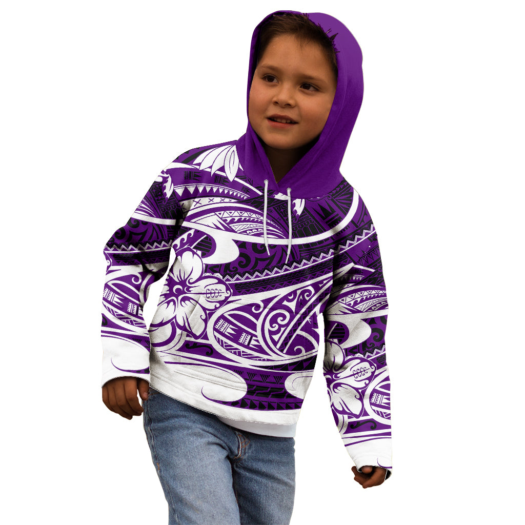 Polynesian Tribal Kid Hoodie Purple LT6 - Polynesian Pride
