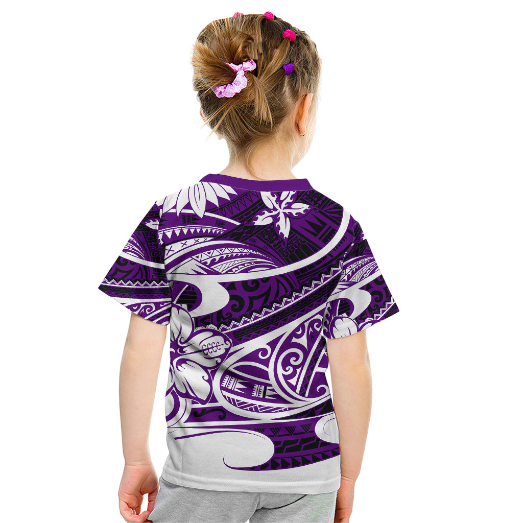Polynesian Tribal Kid T Shirt Purple LT6 - Polynesian Pride