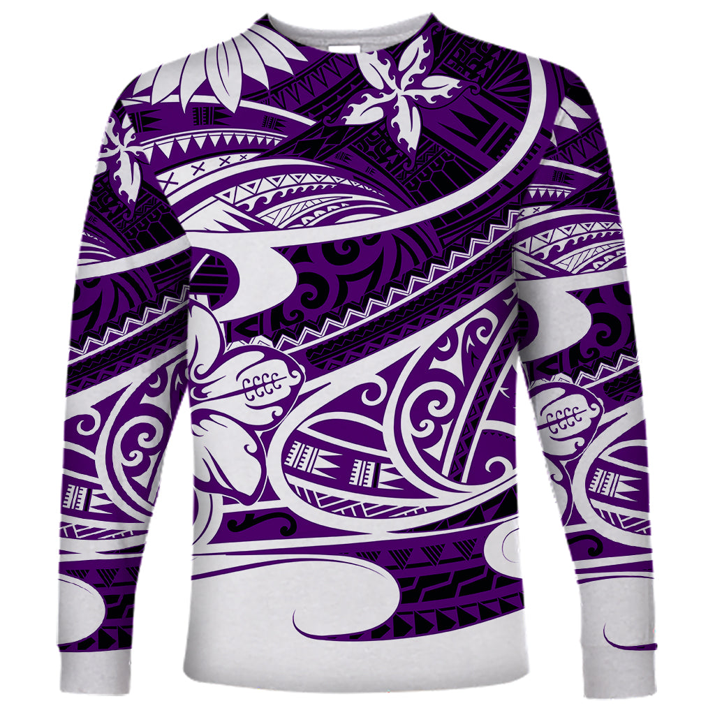 Polynesian Tribal Long Sleeve Shirt Purple LT6 Unisex Purple - Polynesian Pride