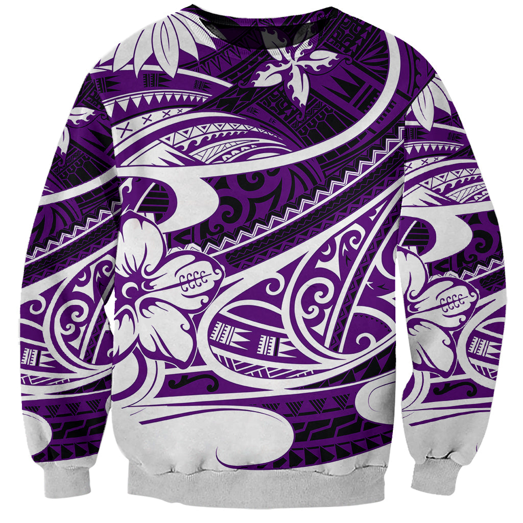Polynesian Tribal Sweatshirt Purple LT6 Unisex Purple - Polynesian Pride