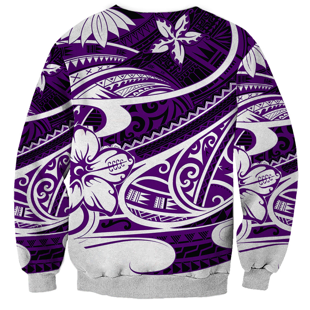 Polynesian Tribal Sweatshirt Purple LT6 - Polynesian Pride