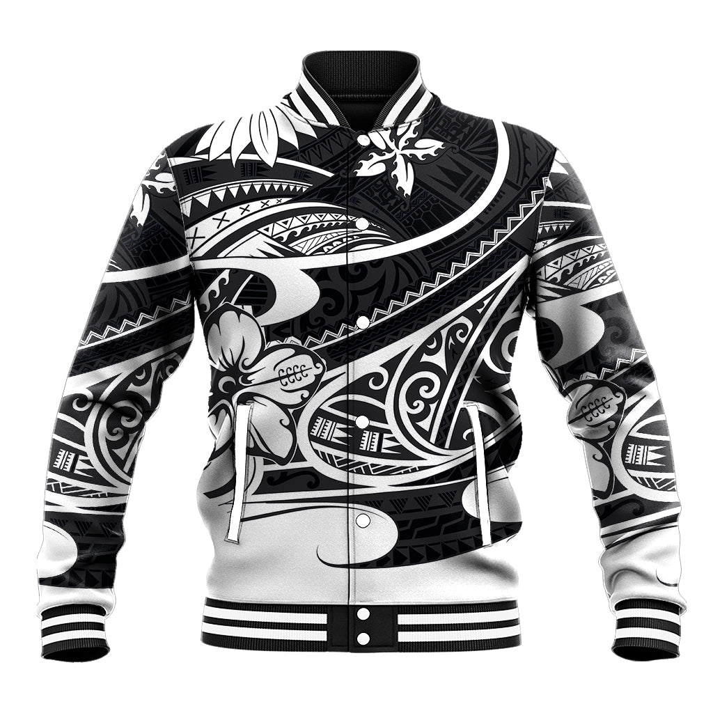 Polynesian Tribal Baseball Jacket Black LT6 Unisex Black - Polynesian Pride