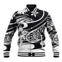 Polynesian Tribal Baseball Jacket Black LT6 Unisex Black - Polynesian Pride