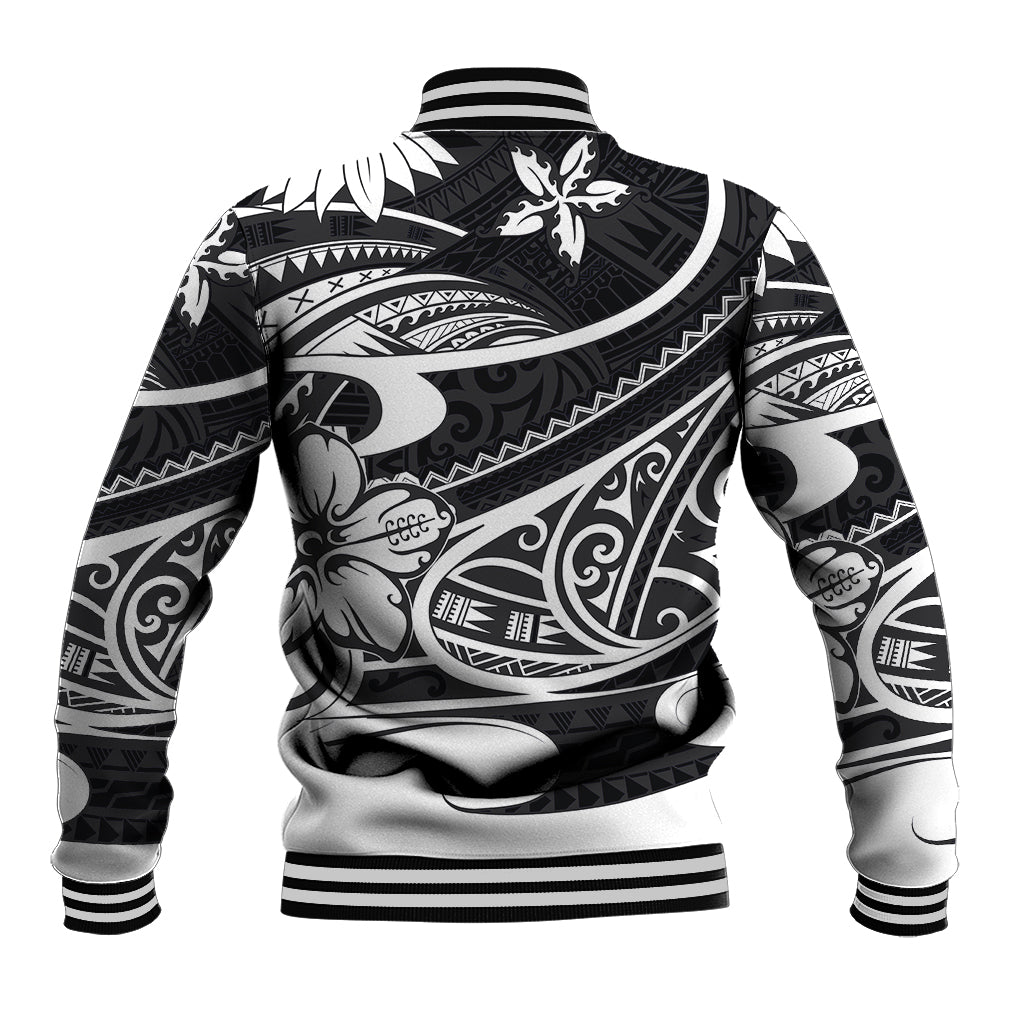 Polynesian Tribal Baseball Jacket Black LT6 - Polynesian Pride