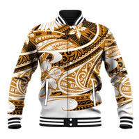 Polynesian Tribal Baseball Jacket Gold LT6 Unisex Gold - Polynesian Pride