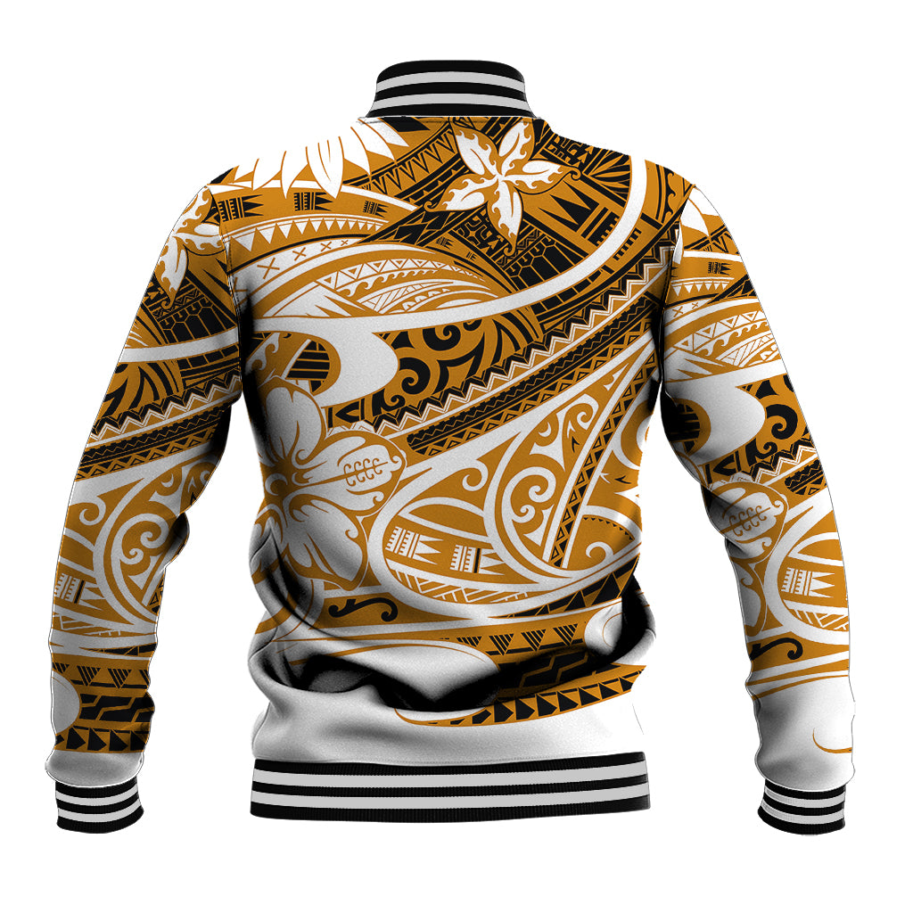 Polynesian Tribal Baseball Jacket Gold LT6 - Polynesian Pride