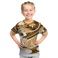 Polynesian Tribal Kid T Shirt Gold LT6 Gold - Polynesian Pride