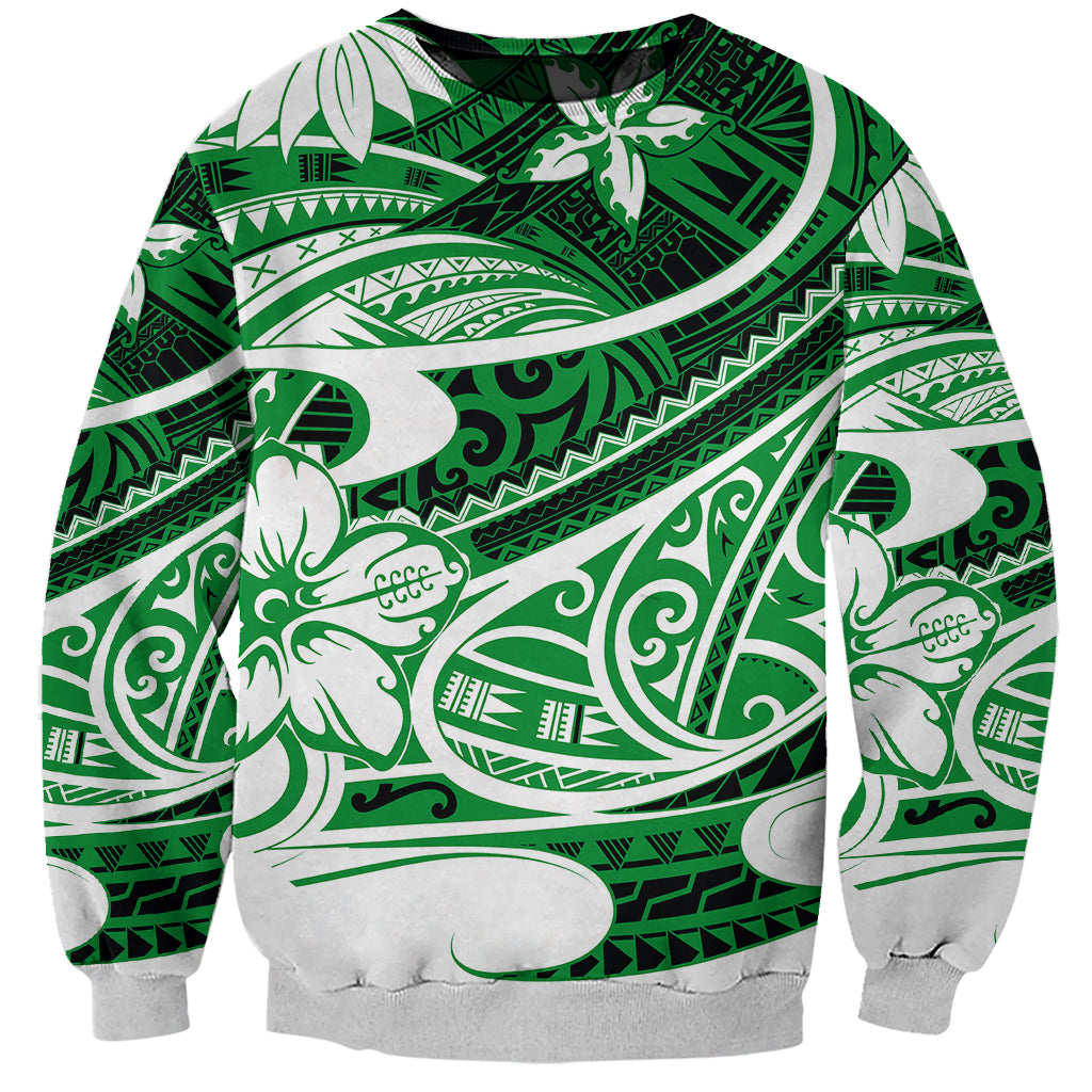 Polynesian Tribal Sweatshirt Green LT6 Unisex Green - Polynesian Pride