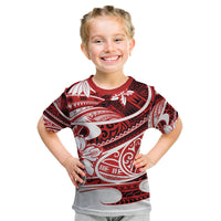 Polynesian Tribal Kid T Shirt Red LT6 Red - Polynesian Pride