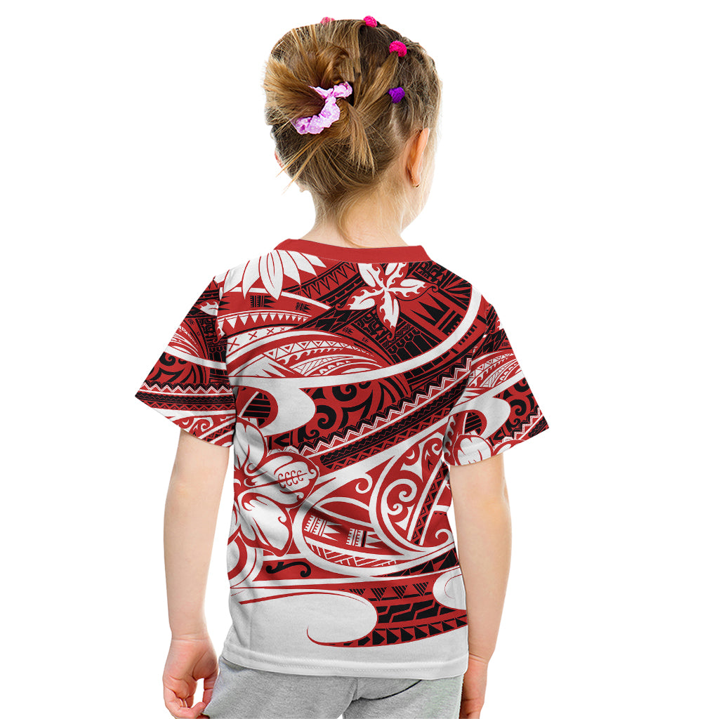Polynesian Tribal Kid T Shirt Red LT6 - Polynesian Pride