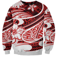 Polynesian Tribal Sweatshirt Red LT6 Unisex Red - Polynesian Pride