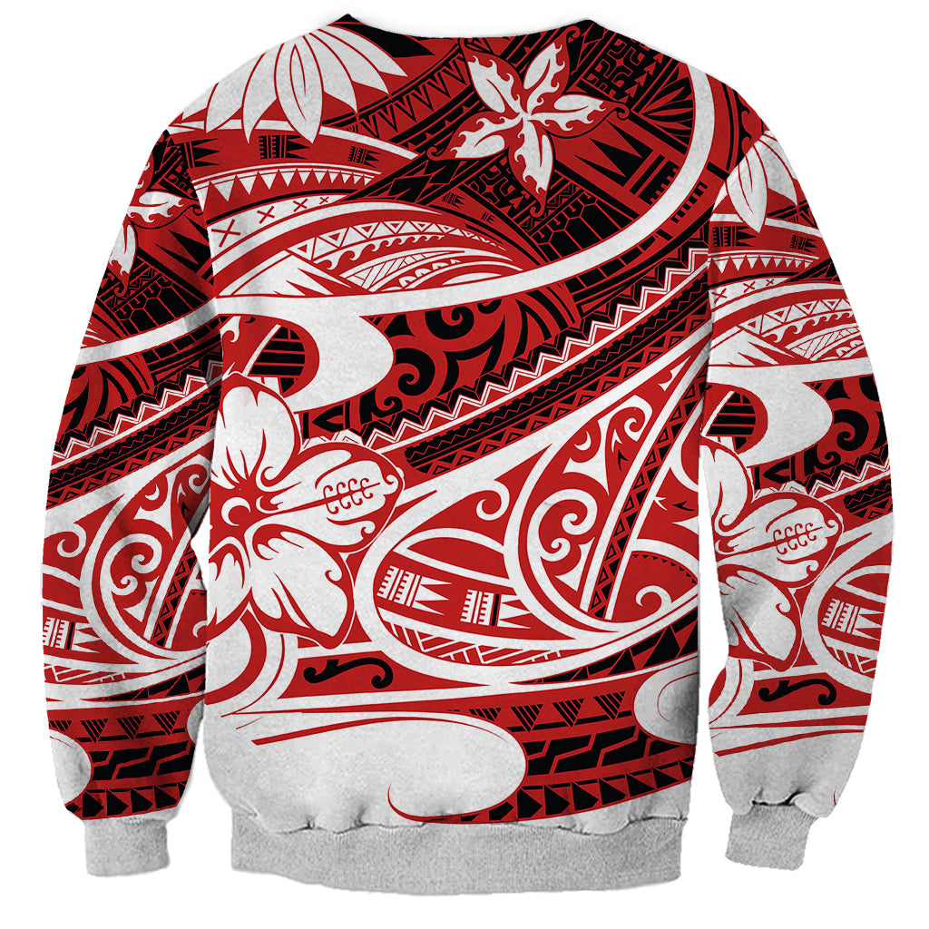 Polynesian Tribal Sweatshirt Red LT6 - Polynesian Pride