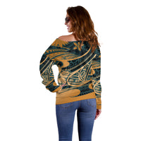 Polynesian Tribal Off Shoulder Sweater LT6 - Polynesian Pride