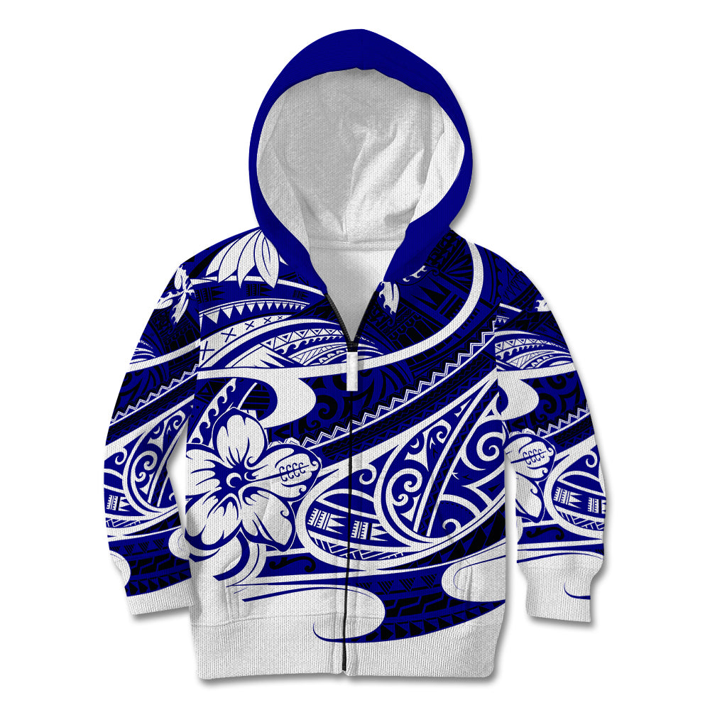 Polynesian Tribal Kid Hoodie Blue LT6 - Polynesian Pride