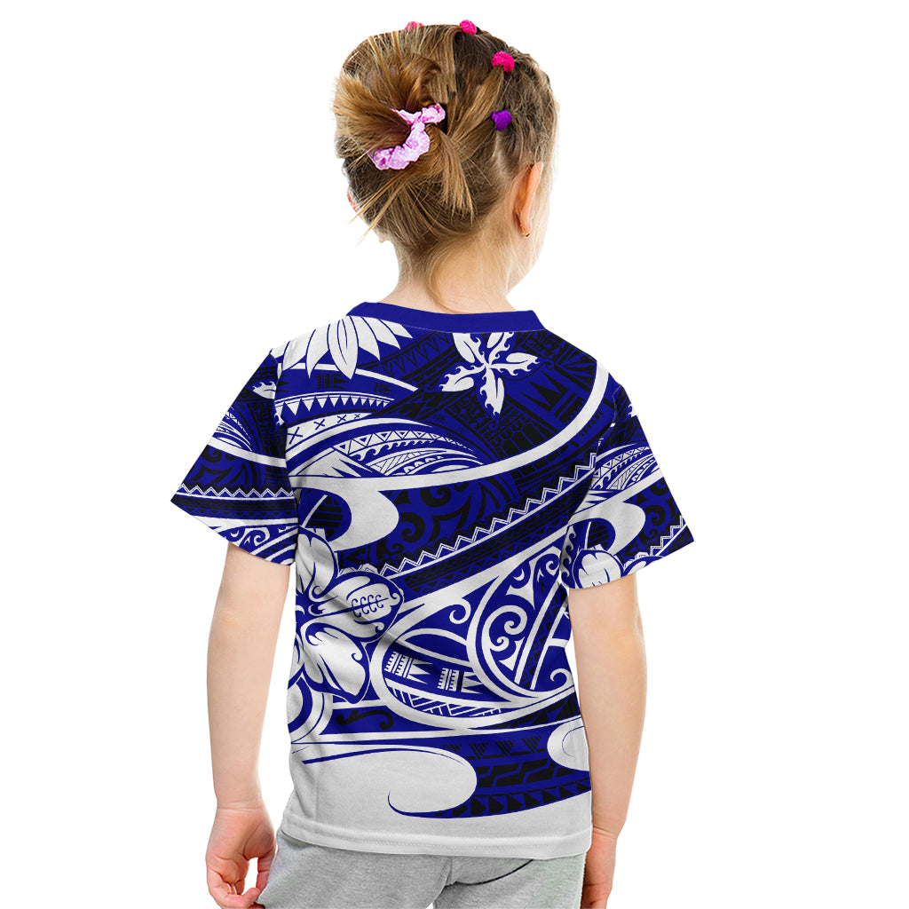 Polynesian Tribal Kid T Shirt Blue LT6 - Polynesian Pride