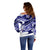 Polynesian Tribal Off Shoulder Sweater Blue LT6 - Polynesian Pride