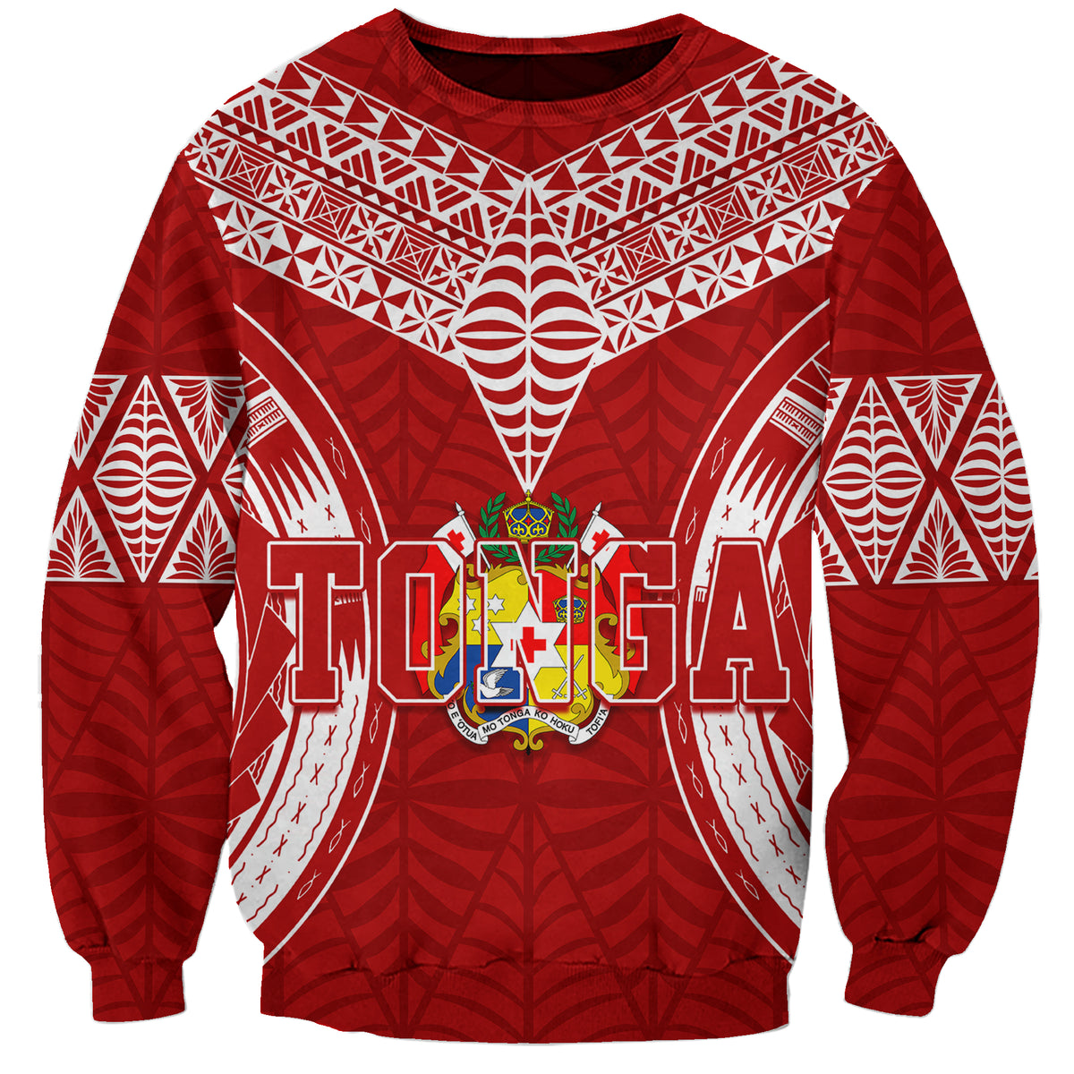 Personalised Tonga Independence Day Sweatshirt Kupesi Pattern Mix Style LT7 Unisex Red - Polynesian Pride