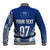 Personalised Samoa Rugby Baseball Jacket Manu Samoa Gradient Blue LT7 - Polynesian Pride