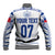 Personalised Samoa Rugby Baseball Jacket Manu Samoa Gradient White LT7 - Polynesian Pride