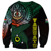 Personalised Vanuatu Sweatshirt Turtle Chest Tattoo Flag Color - Penama LT7 - Polynesian Pride