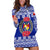 (Custom Personalised) Tonga Emancipation Day Hoodie Dress Independence Day - Simple Ngatu Heilala Flower - Blue LT8 - Polynesian Pride