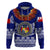 Custom Tonga Hoodie Emancipation Day Fancy Kahoa Heilala Flower Blue LT8 - Polynesian Pride