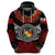 Custom Tonga Hoodie Emancipation Day Fancy Kahoa Heilala Flower Black Red LT8 Zip Hoodie Black - Polynesian Pride