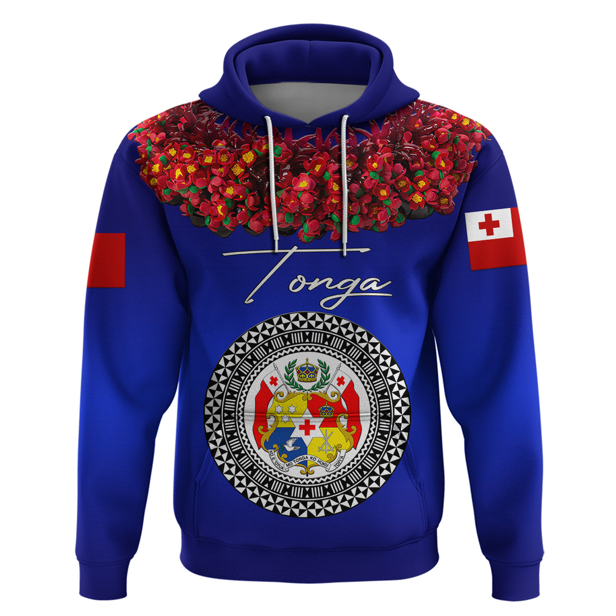 Custom Tonga Hoodie Emancipation Day Unique Kahoa Heilala Flower Blue LT8 - Polynesian Pride