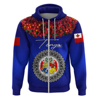 Custom Tonga Hoodie Emancipation Day Unique Kahoa Heilala Flower Blue LT8 - Polynesian Pride
