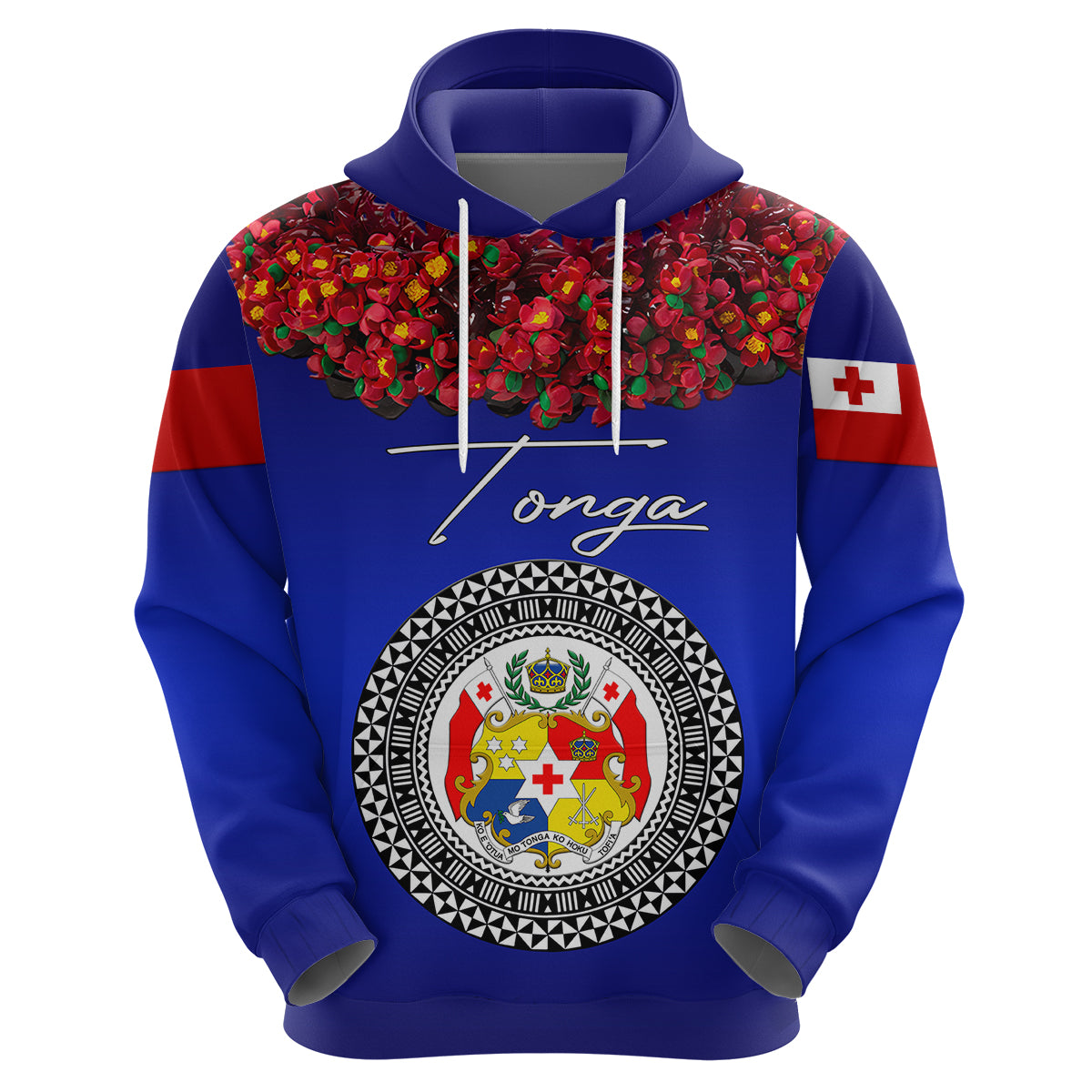 Custom Tonga Hoodie Emancipation Day Unique Kahoa Heilala Flower Blue LT8 Zip Hoodie Blue - Polynesian Pride
