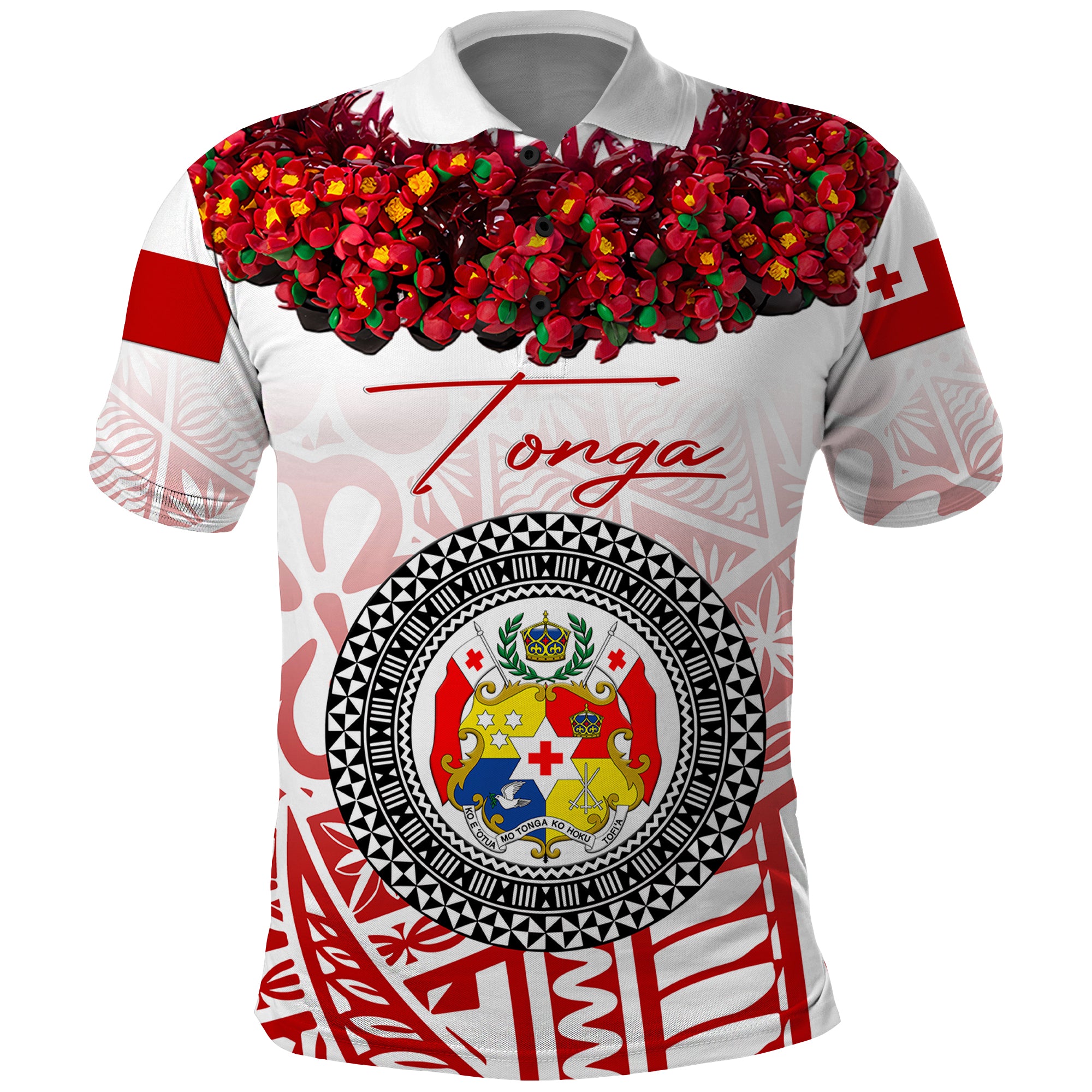 Custom Tonga Emancipation Day Polo Shirt Independence Day Kupesi Kahoa Heilala Flower White LT8 White - Polynesian Pride