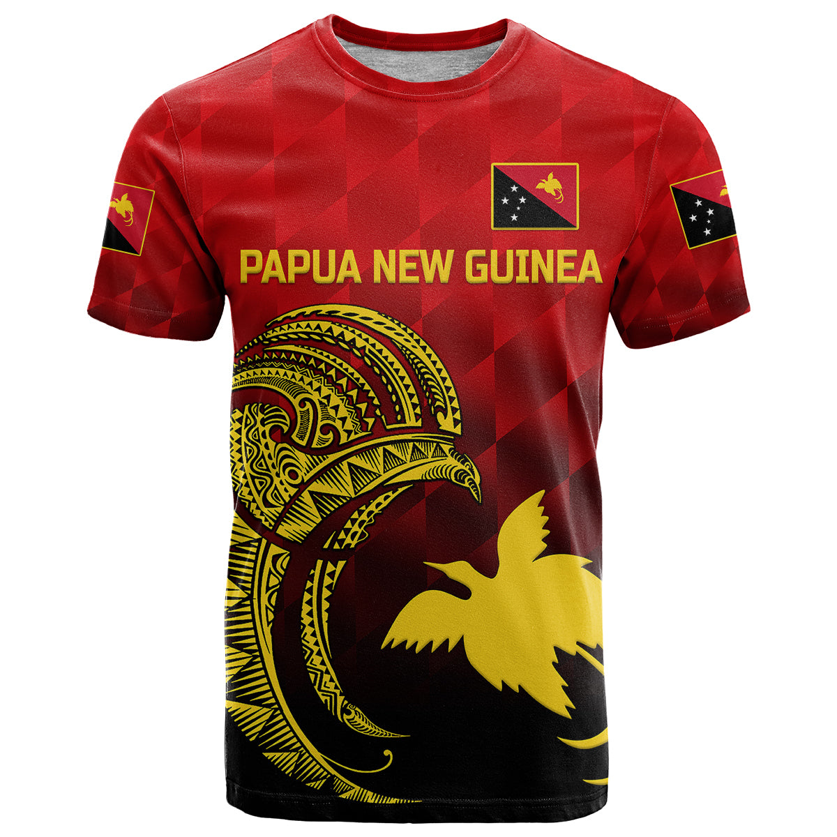 Custom Papua New Guinea Barramundis Cricket T Shirt Birds of Paradise Paradisaea Raggiana Original Red LT8 Red - Polynesian Pride