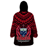 Samoa Independence Day Wearable Blanket Hoodie Ulafa Polynesian Unique Red No1 LT9 - Polynesian Pride