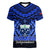 Samoa Independence Day Women V Neck T Shirt Ulafa Polynesian Unique Blue No1 LT9 - Polynesian Pride