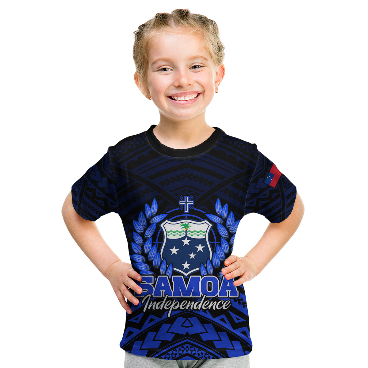 Samoa Independence Day Kid T Shirt Ulafa Polynesian Unique Blue No2 LT9 Youth XL Size14 - Polynesian Pride