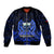 Samoa Independence Day Sleeve Zip Bomber Jacket Ulafa Polynesian Unique Blue No2 LT9 Unisex Blue - Polynesian Pride