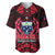 (Custom Personalised) Samoa Independence Day Baseball Jersey Ulafa Polynesian Unique Red No3 LT9 - Polynesian Pride