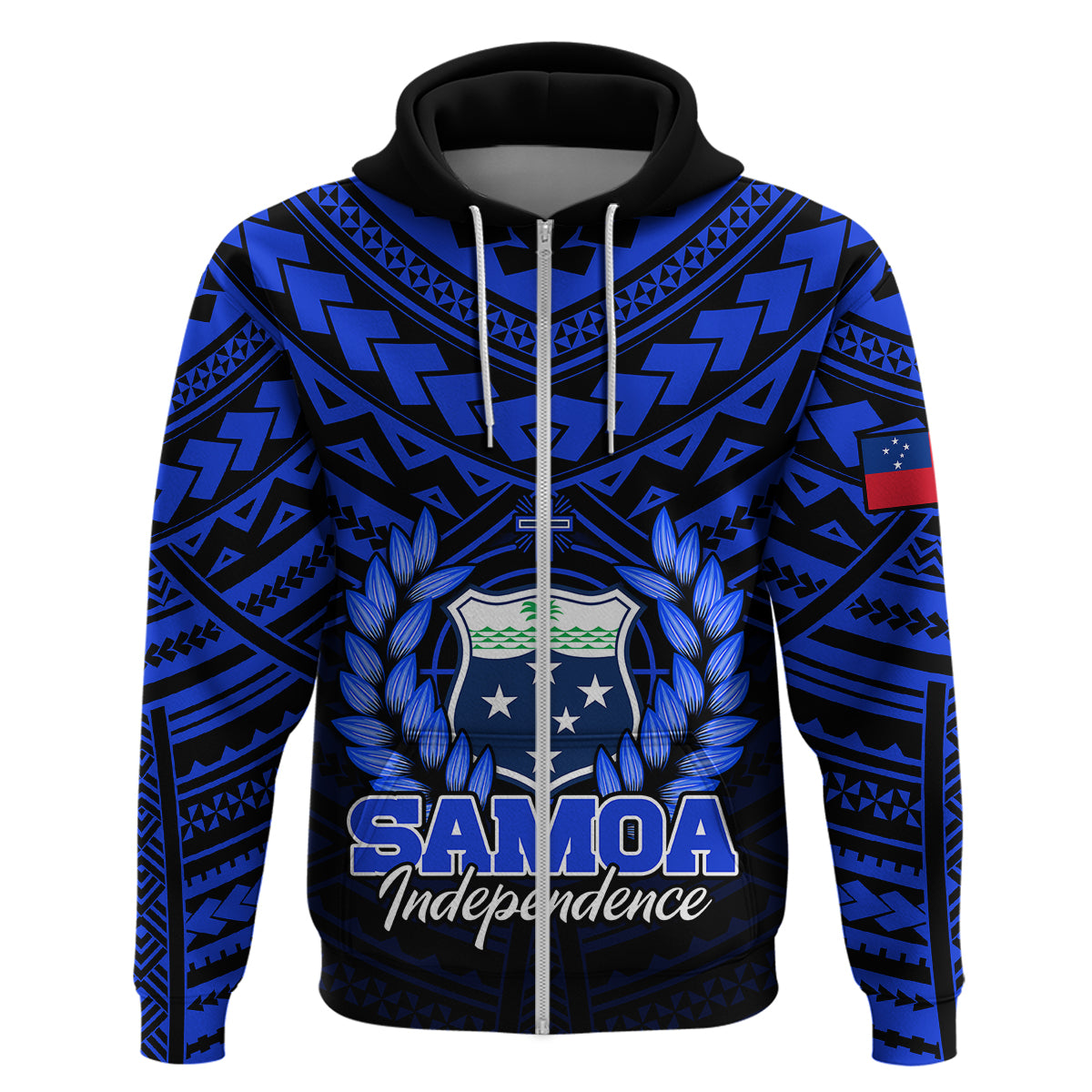 Custom Samoa Independence Day Hoodie Ulafa Polynesian Unique Blue No1 LT9 - Polynesian Pride