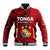 (Custom Personalised) Tonga Independence Anniversary Baseball Jacket Tongan Tribal Pattern Unique Version LT9 Unisex Red - Polynesian Pride