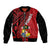 (Custom Personalised) Polynesian Tonga Sleeve Zip Bomber Jacket Tribal Pattern Unique Version LT9 Unisex Red - Polynesian Pride