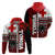 Tonga Kupesi Ngatu Hoodie Proud Tonga with Flag and Palm Tree LT9 Red - Polynesian Pride