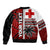 (Custom Personalised) Tonga Kupesi Ngatu Bomber Jacket Proud Tonga with Flag and Palm Tree LT9 - Polynesian Pride