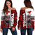 Tonga Independence Day Off Shoulder Sweater Proud Tongan Emancipation with Kupesi Ngatu LT9 Women Red - Polynesian Pride