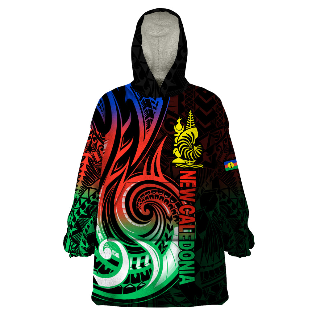 New Caledonia Wearable Blanket Hoodie Emblem Nautilus Shell LT9 One Size Gradient - Polynesian Pride