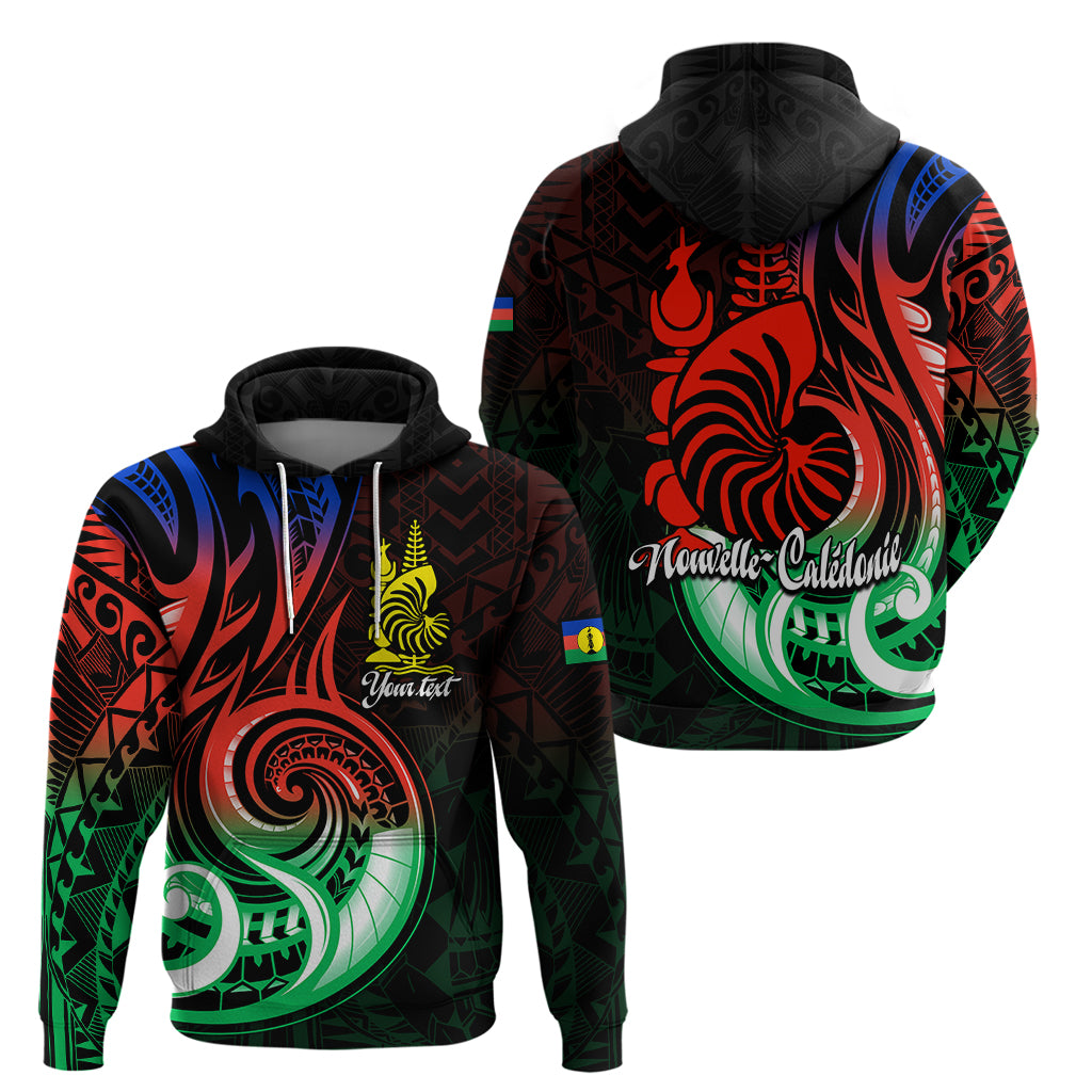 Custom New Caledonia Hoodie Emblem Nautilus Shell LT9 Pullover Hoodie Gradient - Polynesian Pride