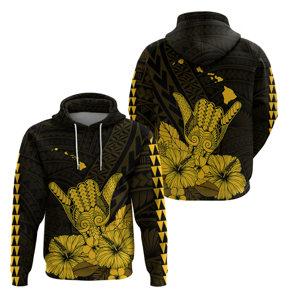 Hawaii Shaka Sign Hoodie Gold Version LT9 Pullover Hoodie Gold - Polynesian Pride