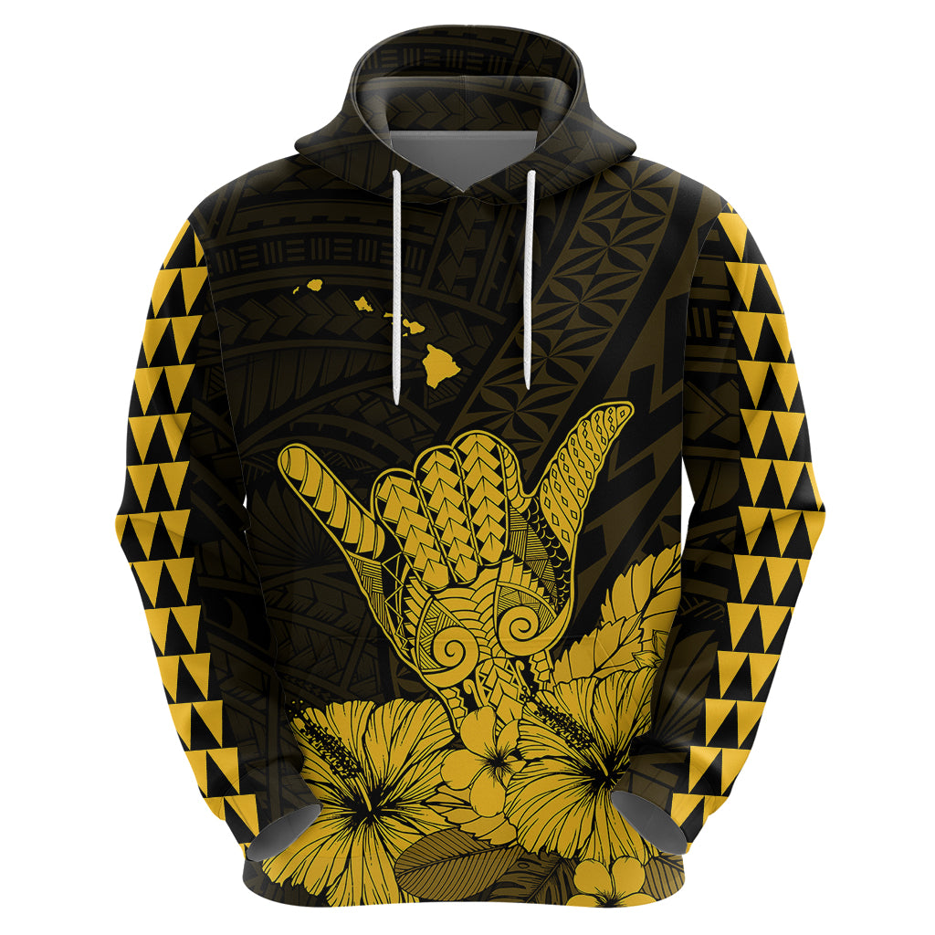 Hawaii Shaka Sign Hoodie Gold Version LT9 Zip Hoodie Gold - Polynesian Pride
